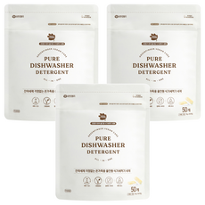 그린핑거 퓨어 올인원 식기세척기 세제 50p, 500g, 3개