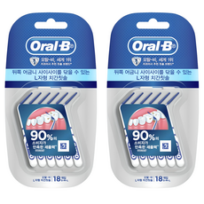 오랄비 치간칫솔 L자형, 18개입, 2개