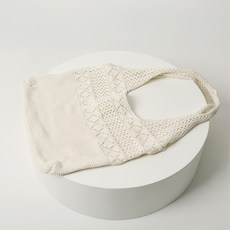 비키니밴더 클라우디 니트 펀칭 쇼퍼백, Ivory