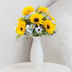 아름드리몰 해바라기 라넌큘러스 조화 성묘 꽃다발 4p 세트, 혼합색상, 1세트