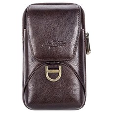 真皮頭層牛皮可腰掛雙拉鍊男款手機包/腰包/男包