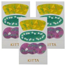 KING JIM KITTA 隨身攜帶和紙膠帶, KITTO014, 透明軋型 花, 3包