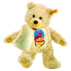 Steiff 德國金耳釦泰迪熊 Medi Teddybär 黃標玩偶 長絨毛製品, 28cm, 米色, 1入