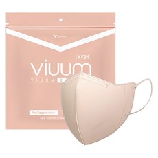 viuum 보건용 마스크 대형 KF94, 25개입, 1개, 핑크베이지