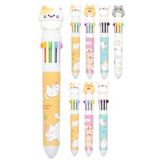 Pinkfoot 貓貓公仔10色原子筆 0.5mm 4款+隨機1款, 混色, 2組