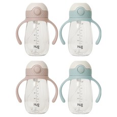 마더케이 허그 추 빨대컵 2p, 300ml, 2세트, 핑크베이지 + 민트
