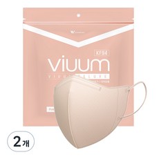 viuum 디럭스 보건용 마스크 중형 KF94, 25개입, 2개, 핑크베이지