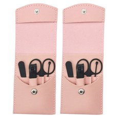 Mikael Ground 指甲剪4件組, 2套, 粉紅色(外殼), 黑色(工具)