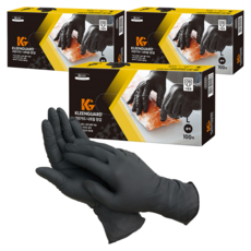 유한킴벌리 크린가드 니트릴 장갑 100p, 블랙, L, 3개