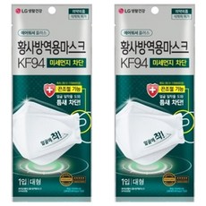 에어워셔 플러스 황사 방역용 마스크 대형 KF94, 1개입, 2개, 화이트