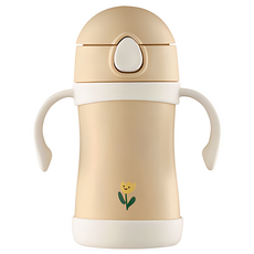 foogo Neutral優質孩童保溫杯 TKFF-280, 中性米(小花), 280ml, 1個