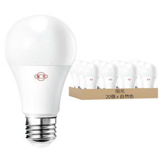旭光 LED高效能球泡燈 10W, 自然色, 20個