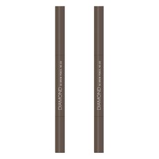 Solone 台灣公司貨 鑽石刀立體旋轉眉筆, 02 焙茶棕, 2支