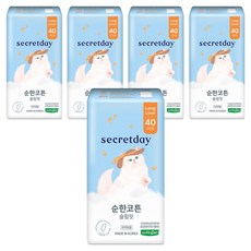secretday 柔棉輕薄護墊, 40片, 長型(18cm), 5包