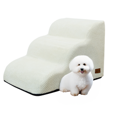 Allmio Pet 雲朵布料寵物階梯, 奶油象牙白, 1個