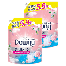 Downy 室內晾曬用 超濃縮織物柔軟劑 花漾綻放 補充包, 4.1L, 2個