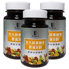 BioBank 大金宏醫 百大蔬果酵素素食B群, 0.5克/顆, 40顆/瓶, 30顆, 3瓶