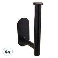 앞날창창 스테인리스 스탠드 벽걸이 휴지 걸이대, 블랙, 4개