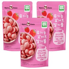 맛있는풍경 유기농 요거트 딸기볼, 딸기맛, 20g, 3개