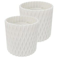 沐慕家居 可旋轉刷具收納化妝桶 Set 2, 白色 兩人[後期可用], 塑膠材質, 11.7*11.8公分, 2個