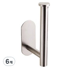 前途光明 不鏽鋼立式壁掛式衛生紙架, 銀色, 6個
