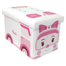 YODA 優的寶貝 救援小英雄波力收納箱 高質感皮革紋材質 光滑無毛邊 組裝簡單 節省空間, AMBER, 1個