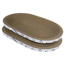 Petsmon 基本款橢圓形B楞貓抓板, 2個, 咖啡色