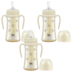 토비앤몰리 돗바니 PPSU 빨대컵, 280ml, 3개, 돗바니 화이트