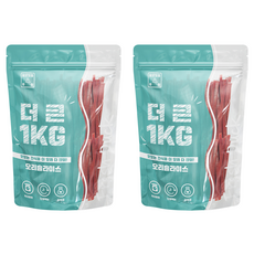 이수펫 강아지 더큰 간식, 2개, 1kg, 오리슬라이스