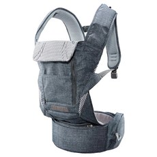 POGNAE NO.5 + Light 輕量型機能揹巾 + 竹纖維口水巾組, 三合一揹巾, 腰凳腰帶同步使用, 適用新生兒, 0個月起可用, 29 × 21 × 32cm, 復刻牛仔灰