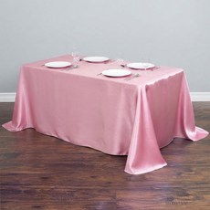 Maket Gamseong 緞面宴會婚禮活動桌布, 1個, 粉紅色, 145 x 275 cm