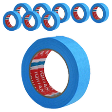 iQIHAN 칼라 마스킹 종이테이프 25mm x 15m, 블루, 9개