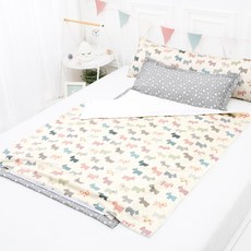 Coney Island Eco 高級多合一午睡被套, 小狗款 象牙白