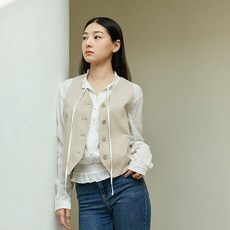 LeAbonne 女款鈕扣燈芯絨棉質背心