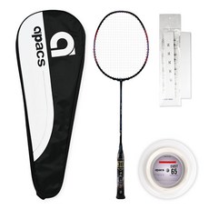 apacs Zigler 羽球拍 黑色 + 穿線 + 球拍套 + 握把布 套裝 565 KR, 1套, 單品