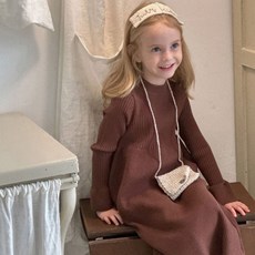 Uvely 女童 Narumi 寬袖針織長版連身裙