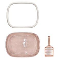 半封閉式貓砂盆粉色, 橘粉色, 大, 1個