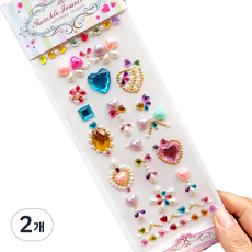 Inart 方晶寶石貼紙, 2個, 多彩混色(隨機出貨)