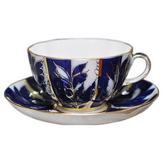 임페리얼포슬린 튤립 윈터이브닝 티잔 + 소서, 혼합색상, 1세트