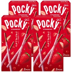 glico 格力高 Pocky 百奇 草莓粒粒巧克力棒，酥脆餅乾香濃巧克力包裹，日本原裝進口, 51g, 4盒