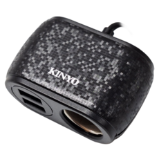 Kinyo 車用USB點煙器擴充座 CRU-8717 68 x 43 x 31mm 77g, 1個, 3孔