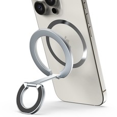 신지모루 3in1 맥세이프 M 듀얼링고 스탠드 휴대폰 거치대, 실버, 1개