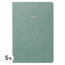 페이퍼리안 2025년 애티튜드 B6 PU 위클리 플래너, 틸 그린, 5개