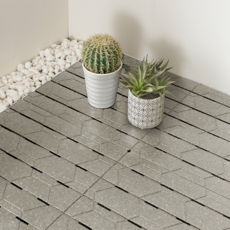 ALTTEURI 環保地墊 4入+連結器 8入, 灰色, 1組