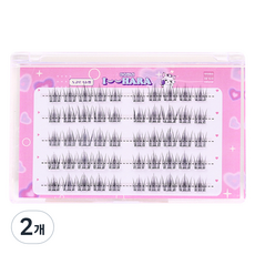 IHara 橫向5排 免膠水 全日捲翹假睫毛, 黑色, 2個