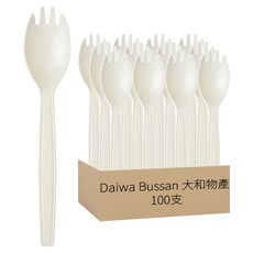Daiwa Bussan 大和物產 一次性塑膠匙叉, 100支, 1袋