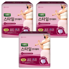 디펜드 여성용 스타일 언더웨어 요실금 성인기저귀 초슬림, 대형, 9개입, 3개