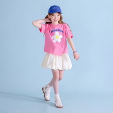 ILoveJ 女童透氣Blooming Time不對稱T恤