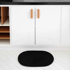 허밍 타원형 발매트, 블랙