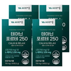 Vitamin Village 左旋茶胺酸Forte 250保健錠 21g, 30顆, 4個